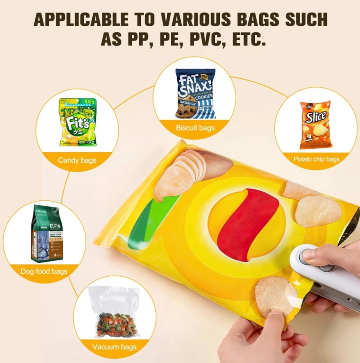 1pc Mini Clip Bag Sealing Machine