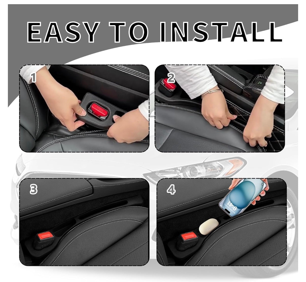 2PCS Car Seat Gap Filler