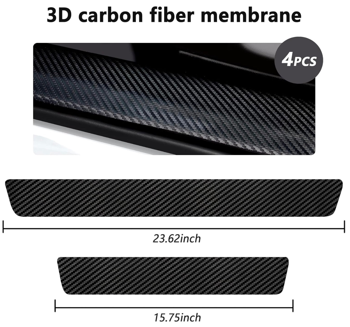 4PCS Carbon Fiber Door Sill Protector