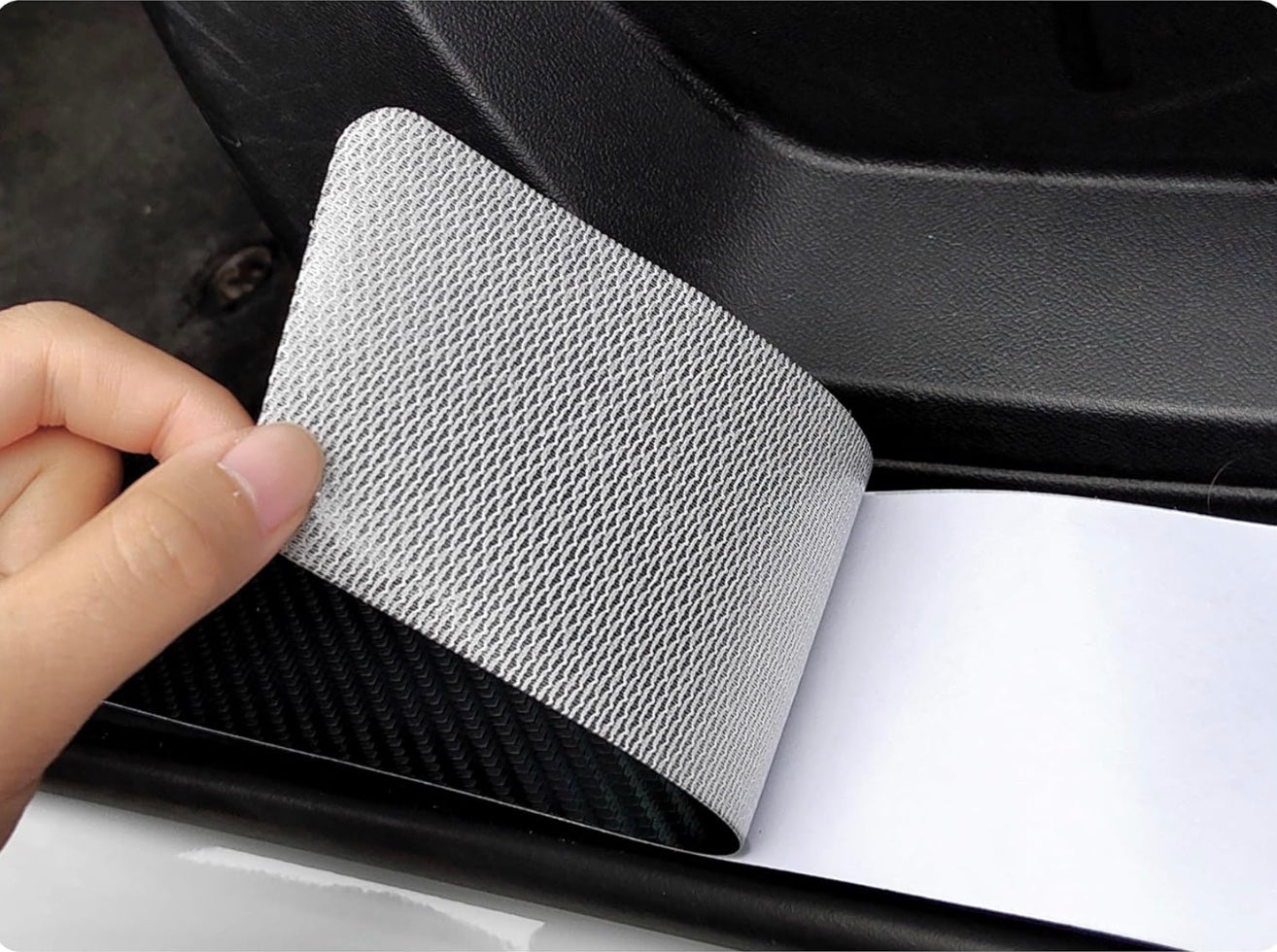 4PCS Carbon Fiber Door Sill Protector