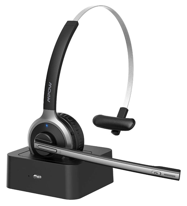 Mpow Trucker Bluetooth Headset - Noise Cancelling Mic, All-Day Comfort