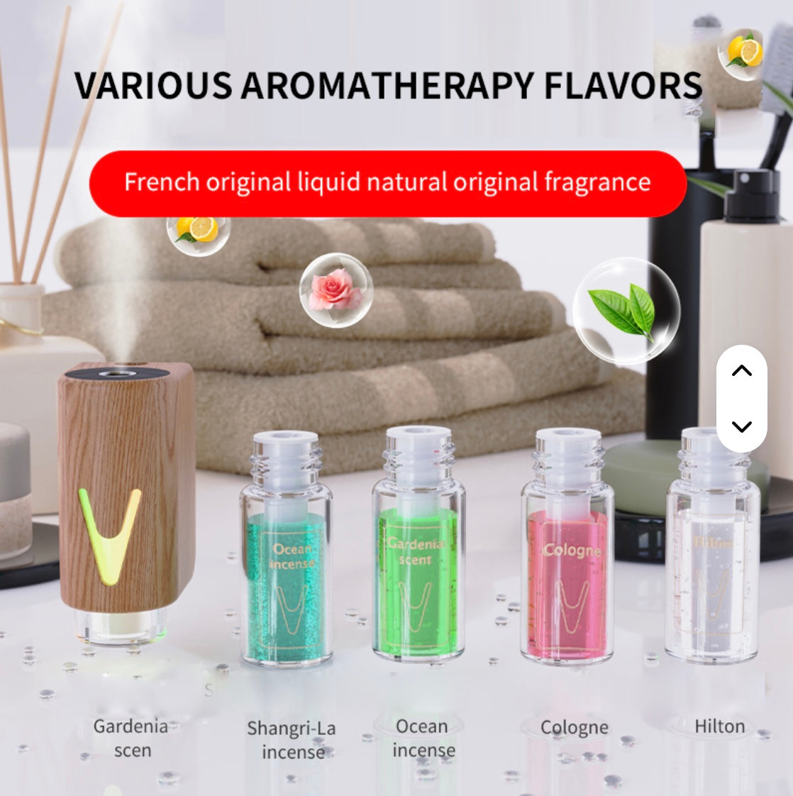 Mini Portable Diffuser with 5 Essential oil