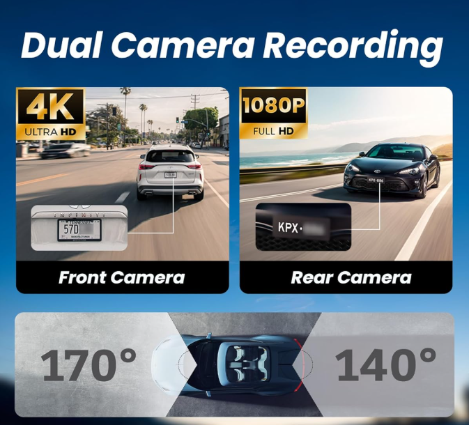 Rear View Mirror Screen with Dash Camera & Carplay