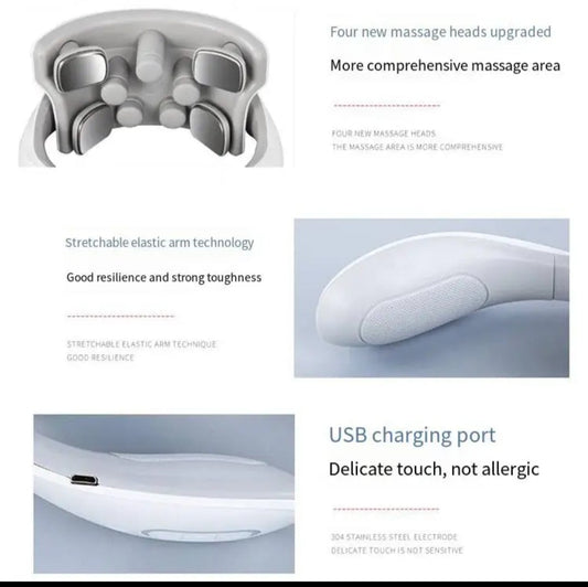 Neck massager being used at a desk