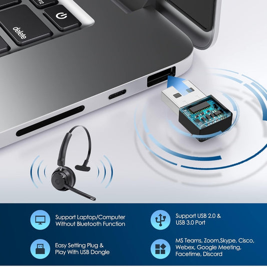 Trucker headset with USB dongle for phone and computer