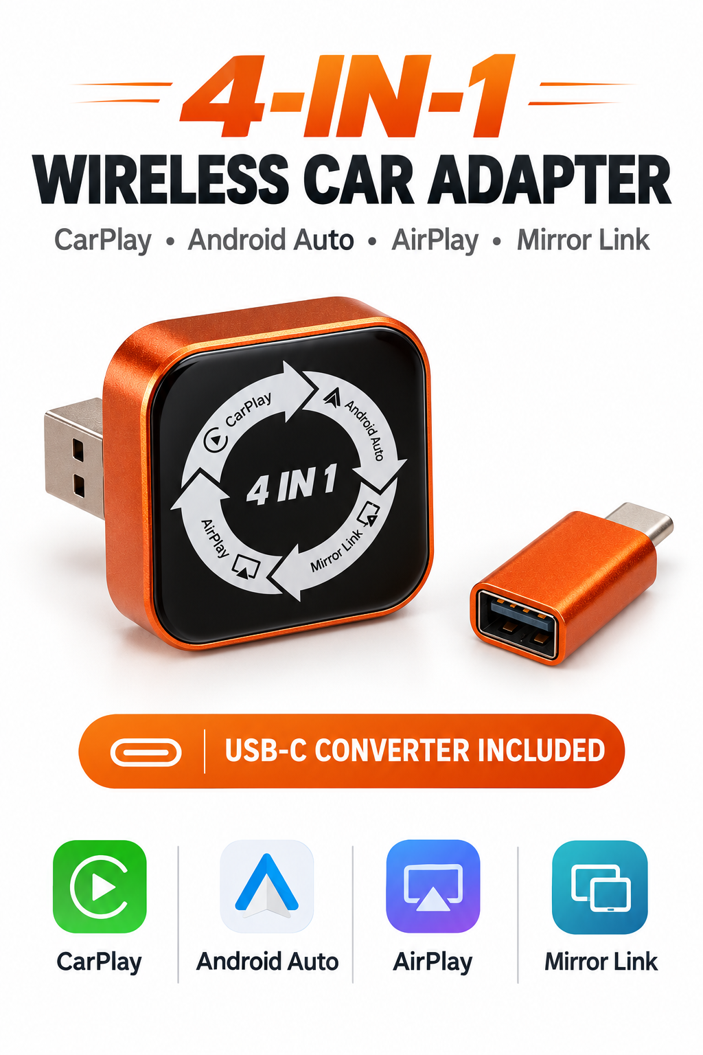 4 in 1 Carplay/ Andriod Auto/ Airplay / Mirror Link