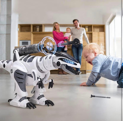 Robotic dinosaur walking and roaring