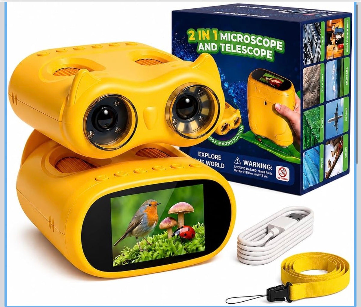 Kids digital microscope and telescope 2-in-1 STEM set