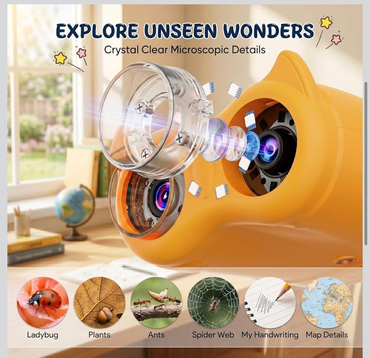 Kids telescope pointed at the night sky