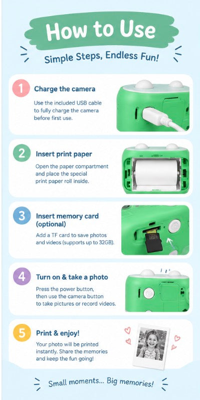 Dinosaur instant print camera sold by The Gadgets Zone Canada
