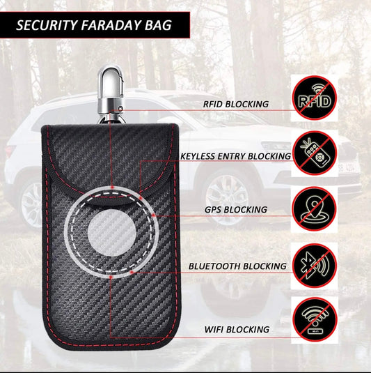 2pcs Carbon Fiber Faraday Key Fob Protector