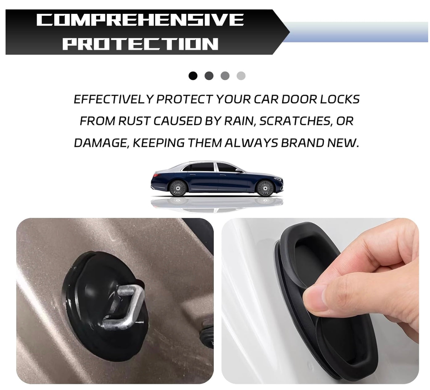 4pcs Car Door Latch Lock Cover Strike Protector