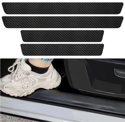 4PCS Carbon Fiber Door Sill Protector