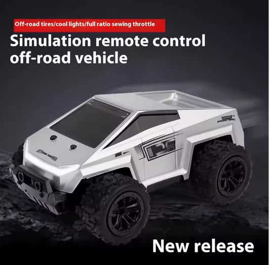 RC cyber truck driving on the floor