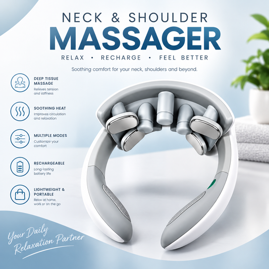 Portable kneading shiatsu neck massager