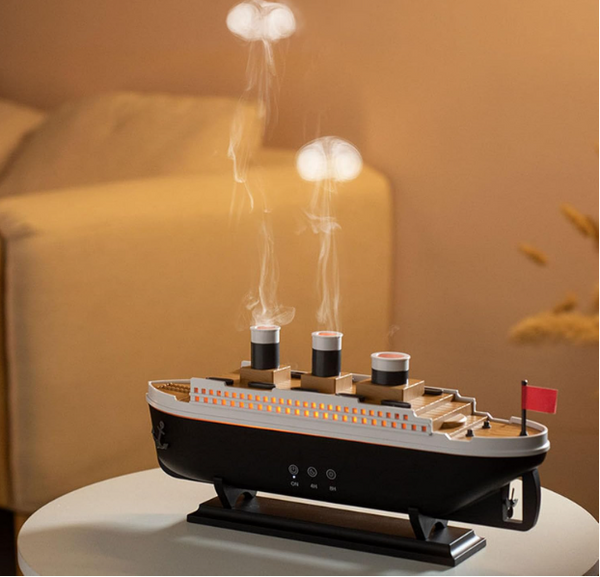 Ship Essential Oil Diffuser - 250ml Desktop Humidifier with Remote & 7 Light Modes