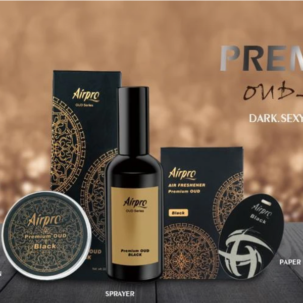 Air Pro Oud Car Fragrance Combo Pack (Black) - Long Lasting Oud Car Perfume