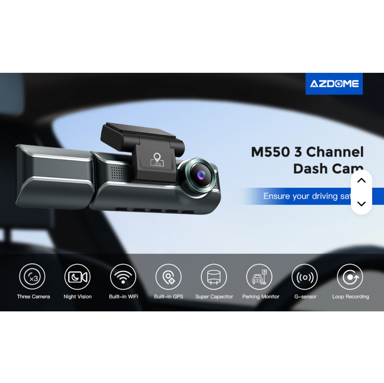 AZDOME M550 Max 3 Channel Dashcam (64GB)
