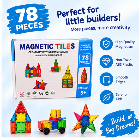 3D Magnetic Tiles 78 pieces / 100 pieces